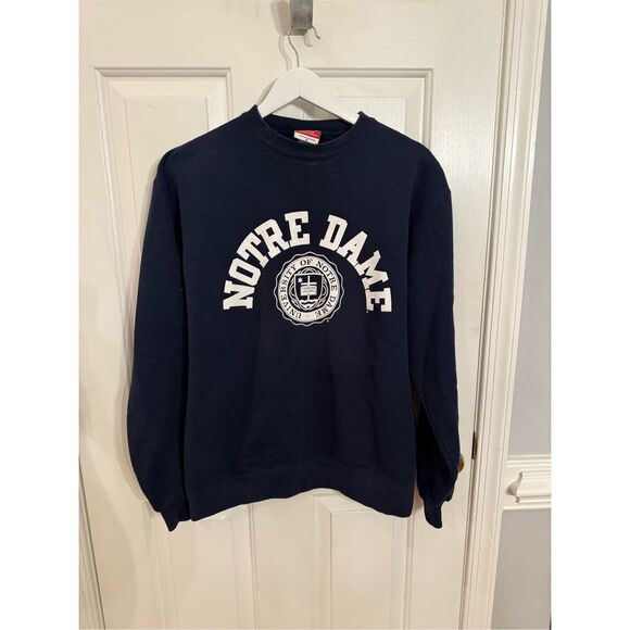 Champion Navy Notre Dame Crewneck Sweatshirt sz M - Picture 1 of 6